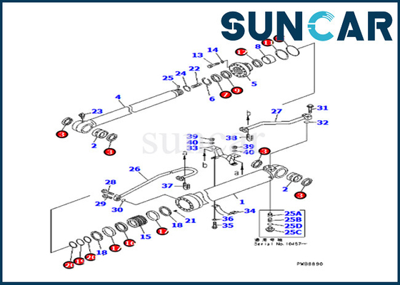 kaufen 707-99-57280 7079957280 Armzylinder Reparatur Siegel Kit für Komatsu Bagger PC228UU-1 online manufacture