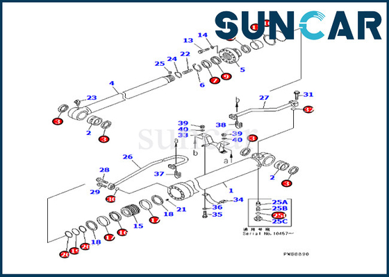 kaufen Reparatur Kit Hydraulic Cylinder Bagger-Arm Seal Kits 707-99-57260 PC228UU-1 KOMATSU online manufacture