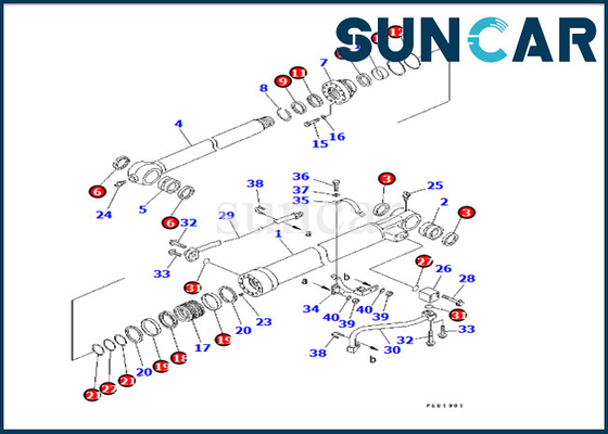 kaufen 707-98-14580 Boom-Zylinder-Ersatz-Robbe Kit Komatsu Fits PC22MR-3 PC26MR-3 PC20MR-3 online manufacture