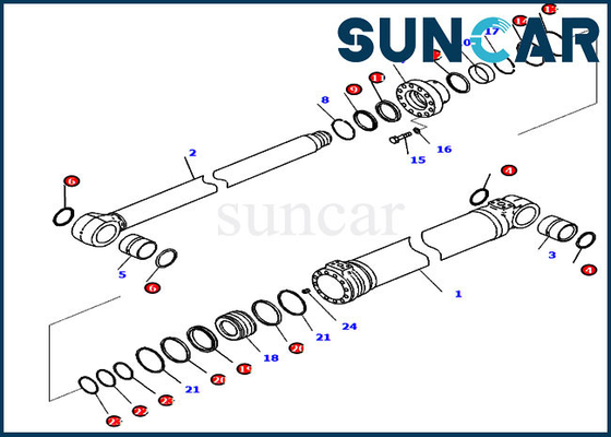 kaufen Boom-Zylinder-Ersatz-Service Kit For PC228USLC-11 PC228USLC-11 KOMATSU 721-98-02320 online manufacture