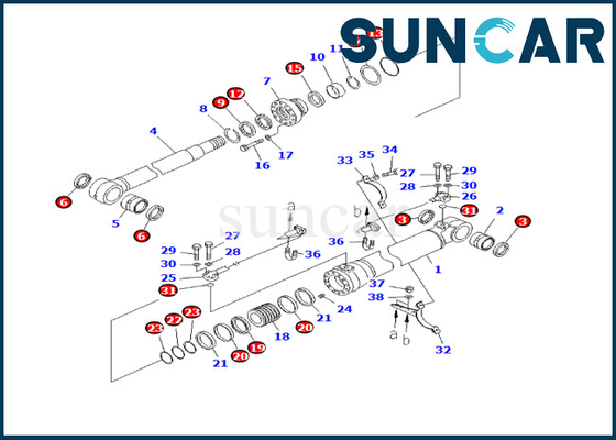 kaufen 707-98-46300 Boom-Rollsiegel-Ausrüstungs-haltbare Dichtung Kit Fits PC228USLC-3E0 PC228US-3E0 KOMATSU online manufacture