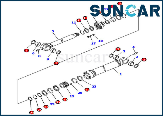 kaufen Eimer-Rollsiegel-Kit Fors PC290LC/NLC-8 KOMATSU innerer Teil-707-99-59040 hoher Reichweiten-Arm online manufacture