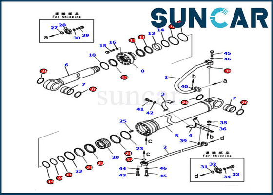 kaufen Boom KOMATSU 721-98-04330, der Reparatur PC290LCI-11 Kit Hydraulic Cylinder Kit Fors 7219804330 versiegelt online manufacture