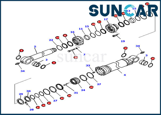 kaufen 721-98-04350 Ersatz-Service-Ausrüstung Eimer-Rollsiegel-Kit Wear Resistances PC290LCI-11 KOMATSU online manufacture
