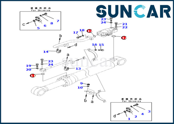 kaufen 721-98-00290 7219800290 KOMATSU-Boom-Zylinder-Service-Ausrüstung für PC240LC-11 PC240NLC-11 PC240LC-11E0 PC240NLC-11E0 online manufacture