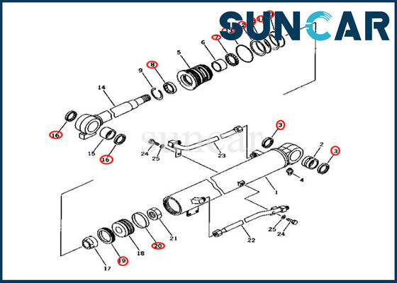 kaufen PC25R-1 PC28UD-2 PC28UG-2 7079924201 hochwertiger Zylinder-Ersatz Kit Komatsu Boom-707-99-24201 online manufacture