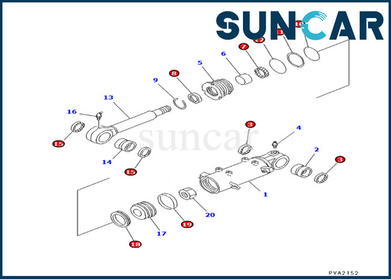 kaufen Zylinder KOMATSU 707-98-24570 Blatt-7079824570, der Kit Fits PC25-1 PC25R-1 PC30-7 versiegelt online manufacture