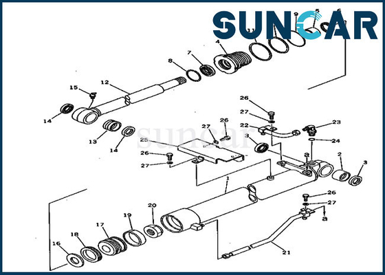 kaufen Eimer-Rollsiegel-Kit Fits Komatsu Modelss PC30-5 PW30-1 des Ersatz-20S-63-76102 schwere Ausrüstung online manufacture