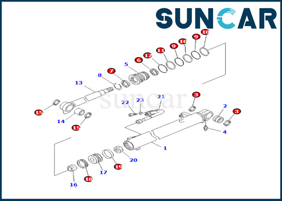 kaufen 707-98-24890 7079824890 KOMATSU für PC25R-8 PC27MR-1 PC27MRX-1 Boom-Rollsiegel-Reparatur-Set online manufacture