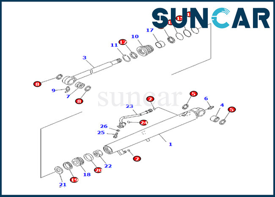 kaufen Eimer-Rollsiegel-Ausrüstung 707-98-13990 7079813990 KOMATSU-Sitze PC27MR-3 PC27MR-2 PC26MR-3 online manufacture