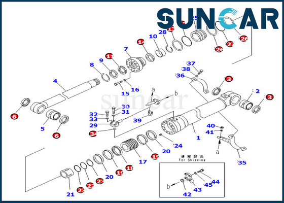 kaufen 7079959330 707-99-59330 KOMATSU Boom-Zylinder-Reparatur Kit Fits PC290-8K PC270-8 PC270LC-8 online manufacture