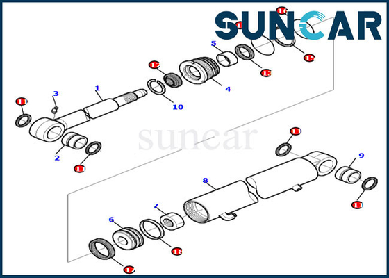 kaufen Hydraulisches Rollsiegel-Reparatur-Set Bagger-Arm Sealing Kits 878000413 PC30-7 PC35R-8 KOMATSU online manufacture