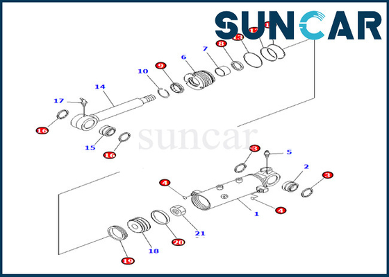 kaufen Blatt-Aufzug-Rollsiegel Kit For 707-98-24930 7079824930 KOMATSU 8-24930 KOMATSU PC30MR-3 PC27MR-3 PC27MR-2 online manufacture
