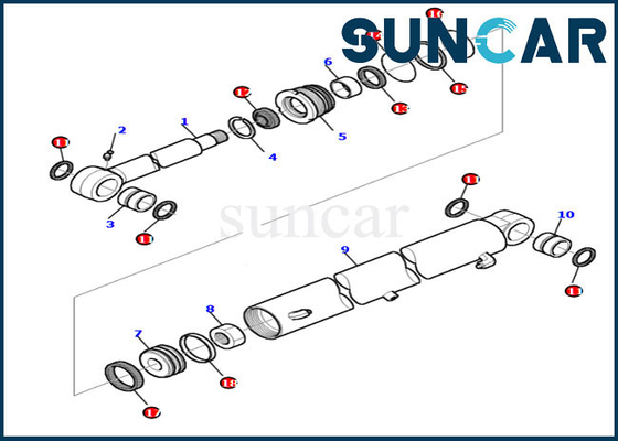 kaufen KOMATSU 878000204 Hydrozylinder-Service-Ausrüstungen des Boom-Schwingen-Dichtungs-Reparatur-Set-PC30-7 PC35R-8 online manufacture