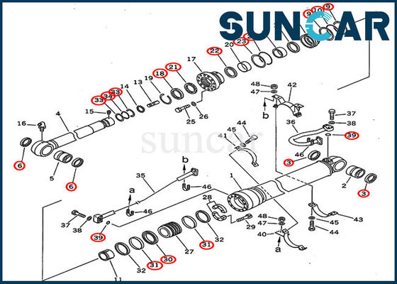 kaufen Der Arm-Öldichtungs-Ausrüstungs-707-99-67110 Sitz-KOMATSU PC300-5 PC310-5 Zylinder-des Reparatur-Set-7079967110 schwere Ausrüstung online manufacture