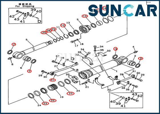 kaufen 707-99-58110 Service-Ausrüstung Eimer-Rollsiegel-Kit Fits Modelss PC300LC-5 PC350-6 KOMATSU online manufacture
