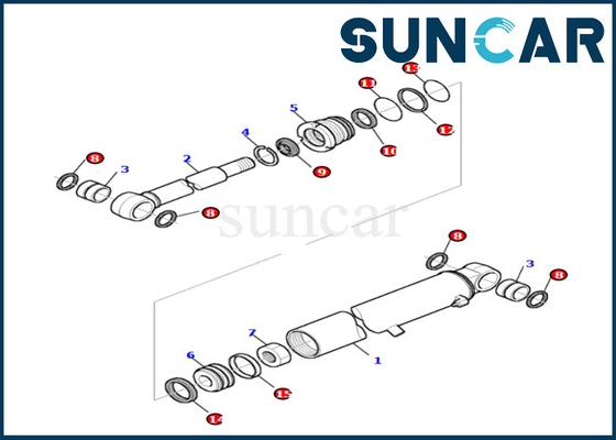 kaufen Hoch--quaility Arm-Zylinder-Service-Ausrüstung Arm-Zylinder-Reparatur-Dichtungs-Kit Fors PC27R-8 KOMATSU 878000522 online manufacture