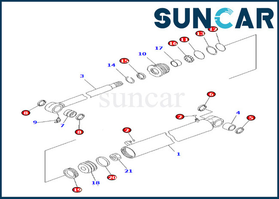 kaufen 707-98-22890 7079822890 Boom-Schwingen-Zylinder-Service Kit Komatsu Fits PC27MR-3 PC27MR-2 online manufacture