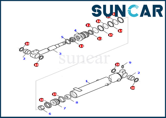 kaufen Boom-Zylinder-Ersatz Kit Fits PC27R-8 der KOMATSU-Boom-Rollsiegel-Ausrüstungs-878000665 online manufacture