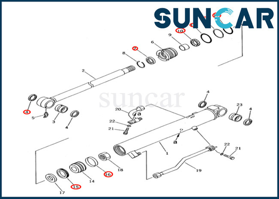 kaufen 707-98-12400 7079812400 KOMATSU Eimer-Zylinder, der Kit For PC28UD-2 PC28UG-2 PC28UU-2 versiegelt online manufacture