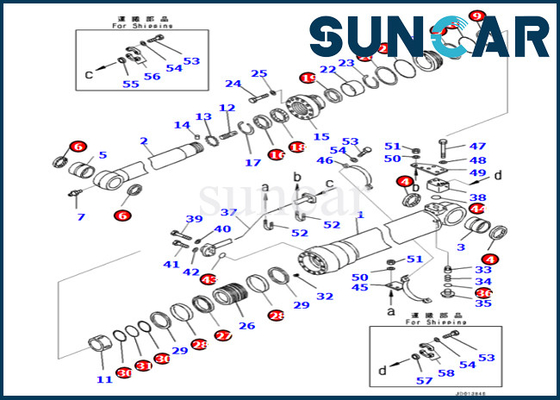 kaufen 7079959680 707-99-59680 KOMATSU Arm-Zylinder-Reparatur-Robbe Kit For PC290LC-10 PC290NLC-10 online manufacture