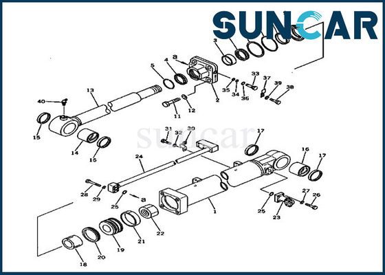 kaufen Eimer, der Dichtungs-Ausrüstung PC300-2 PC300LC-2 KOMATSU Kit Hydraulic Cylinder Fitss 207-63-76500 versiegelt online manufacture