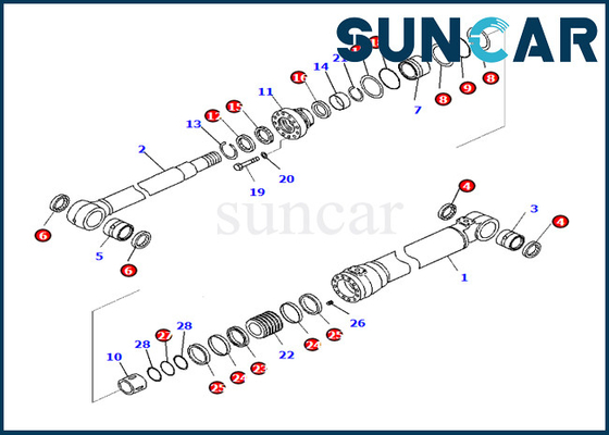 kaufen Boom-Rollsiegel-Reparatur Kit Komatsu 7079959090 707-99-59090 Sitze PC290LC-10 PC290NLC-10 online manufacture