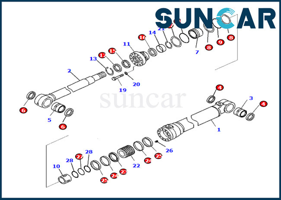 kaufen Boom-Zylinder-Ersatz-Ausrüstung 721-98-00390 7219800390 KOMATSU-Sitze PC290LC-10 PC290NLC-10 online manufacture