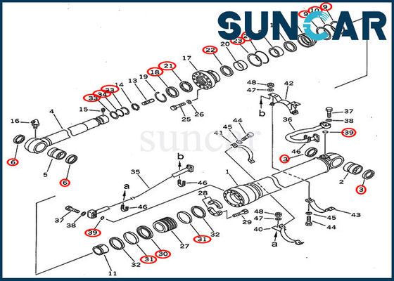 kaufen Arm-Zylinder-Reparatur Kit For Overseas Version PC300-5 PC300LC-5 KOMATSU Bagger-Seal Kits 207-63-02120 online manufacture