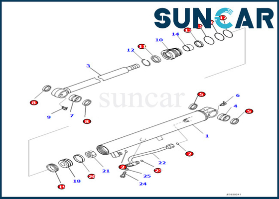 kaufen KOMATSU 707-98-14370 7079814370 Eimer-Rollsiegel-Ausrüstung Eimer-Zylinder-Service-Kit Fors PC35MR-3 PC30MR-3 online manufacture
