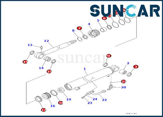 kaufen 707-98-22840 7079822840 Arm-Rollsiegel-Ausrüstung KOMATSU-Arm-Rollsiegel-Reparatur-Kit Fitss PC30R-8 online manufacture