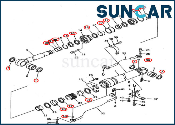 kaufen Hydrozylinder 2076302100 der Boom-Dichtungs-Ausrüstungs-207-63-02100 für Bagger KOMATSU PC300-5 PC300LC-5 online manufacture
