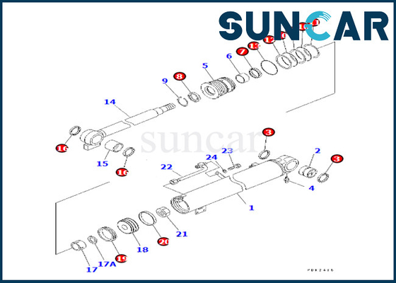 kaufen Rollsiegel Kit For PC30R-8 PC35R-8 Boom-Zylinder-Service-Dichtungs-Kit Komatsus 7079829600 Boom-707-98-29600 online manufacture