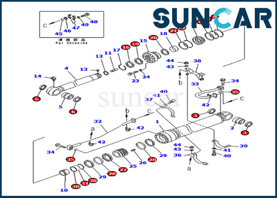 kaufen 707-99-67280 Bagger Service Kit Arm-Öldichtungs-Kit Hydraulic Cylinder Fors PC300-6 PC300-6Z KOMATSU online manufacture
