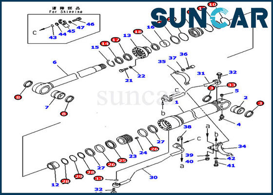 kaufen Boom-Dichtungs-Reparatur-Set 707-99-58360 7079958360 PC300LC-6 PC300LC-6 KOMATSU Zylinder-Dichtungs-Ausrüstung online manufacture