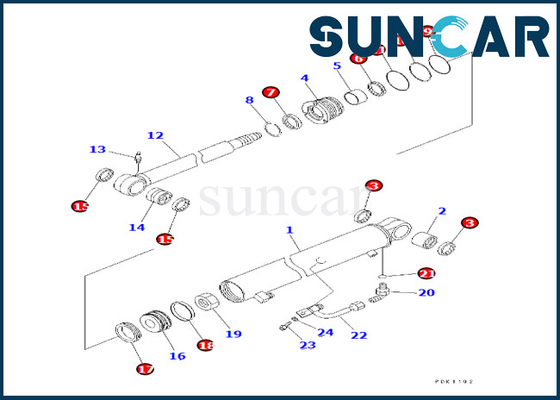 kaufen 7079823810 707-98-23810 KOMATSU der Arm-Zylinder-Reparatur-Dichtungsausrüstung passt PC35MR-1 PC35MRX-1A online manufacture