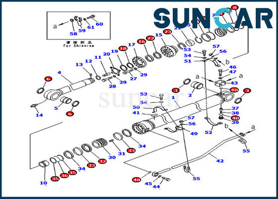kaufen 707-99-72280 Arm-Robbe Kit Overseas Version 7079972280 PC300-7 KOMATSU Zylinder-Reparatur-Sets online manufacture