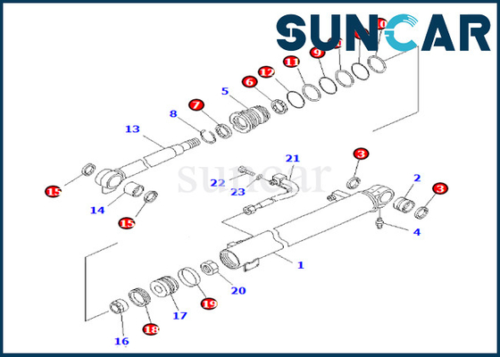 kaufen 707-98-24281 7079824281 Boom-Zylinder, der Boom-Zylinder-Service-Ausrüstung Kit Komatsu Fors PC35MR-1 PC35MRX-1A versiegelt online manufacture