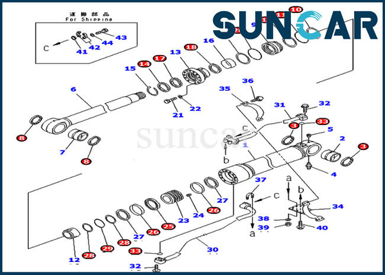 kaufen 707-99-58080 versions-KOMATSU-Ausrüstung Rollsiegel-Reparatur-Kit Fitss PC300LC-7 PC300-8 Übersee online manufacture
