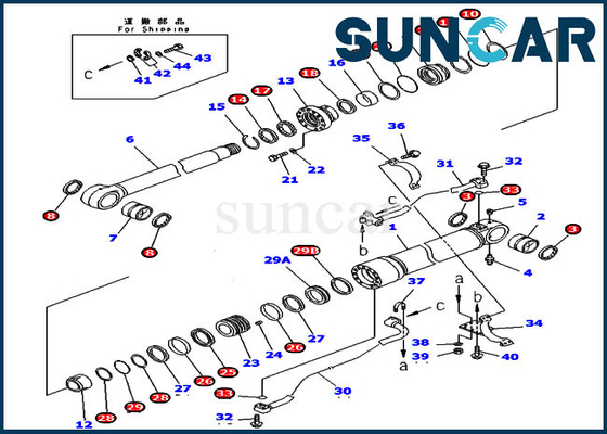 kaufen PC300LC-7 PC360-7 707-99-58030 KOMATSU Boom-Service-Kit Wear Resistance Cylinder Repair-Dichtungs-Ausrüstung online manufacture