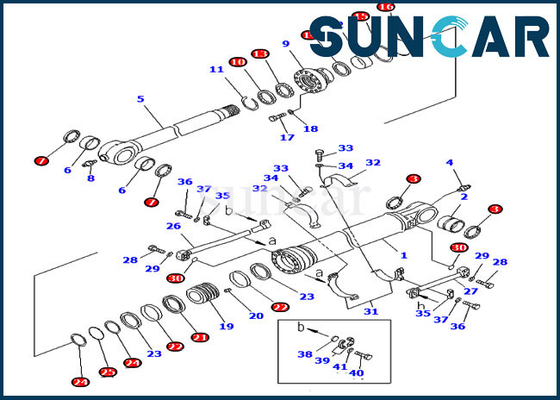 kaufen 707-99-58095 7079958095 Dienstleister- für Betriebsausrüstungenteile Eimer-Rollsiegel-Kit For Komatsus PC300-7 schwere online manufacture