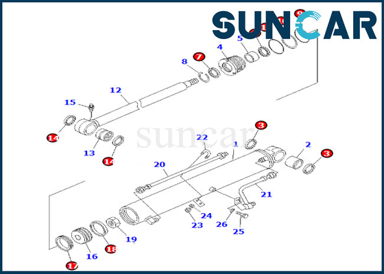 kaufen 707-98-29661 7079829661 Boom-Schwingen-Rollsiegel-Reparatur Kit Komatsu Fits PC35MR-1 PC35MRX-1 PC45MR-1 online manufacture