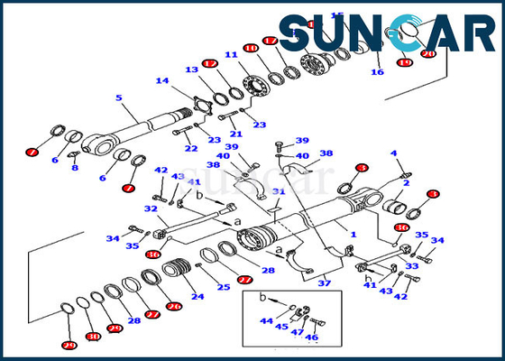 kaufen Überseedichtungs-Reparatur Kit Hydraulic Cylinder Komatsu des versions-Bagger-707-99-59370 des Eimer-PC300-7 online manufacture