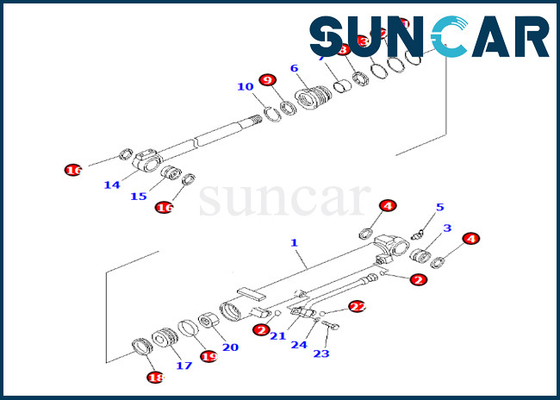 kaufen Einstellwinkel-Zylinder-Dichtungs-Ausrüstung 707-98-13220 7079813220 KOMATSU-Sitze PC35MR-3 PC35MR-2 online manufacture