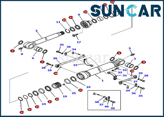 kaufen 707-99-59550 Ersatz-Ausrüstung Eimer-Dichtungs-Kit Hydraulic Cylinder Fitss KOMATSU PC360LC-10 PC360NLC-10 online manufacture