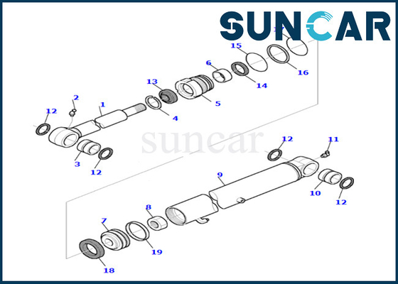 kaufen Eimer-Rollsiegel-Ausrüstung 878000538 Ausrüstungen PC35R-8 KOMATSU Abnutzungs-und Öl-beständige Eimer-Zylinder-Service-Ausrüstung online manufacture