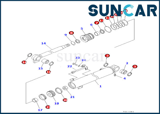 kaufen 707-98-24280 7079824280 Boom-Zylinder, der Boom-Zylinder-Reparatur-Set Kit Fitss PC35R-8 KOMATSU versiegelt online manufacture