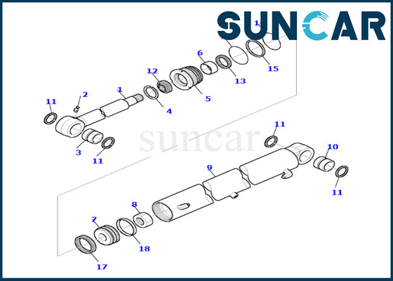 kaufen 878000657 Boom-Schwingen-Rollsiegel-Reparatur-Set Boom-Schwingen-Rollsiegel-Kit Komatsu Fitss PC35R-8 online manufacture