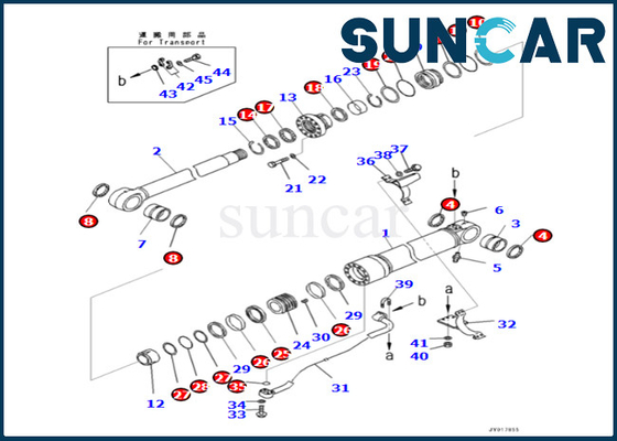 kaufen Boom-Rollsiegel-Ausrüstung 707-99-59141 7079959141 KOMATSU für PC360LC-10 PC360NLC-10 Boom-Zylinder-Service-Ausrüstung online manufacture