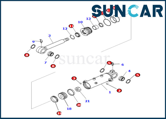 kaufen Blatt-Rollsiegel-Ausrüstung 707-98-30550 7079830550 für PC35MR-3 KOMATSU Blatt-Zylinder-Service-Ausrüstung online manufacture